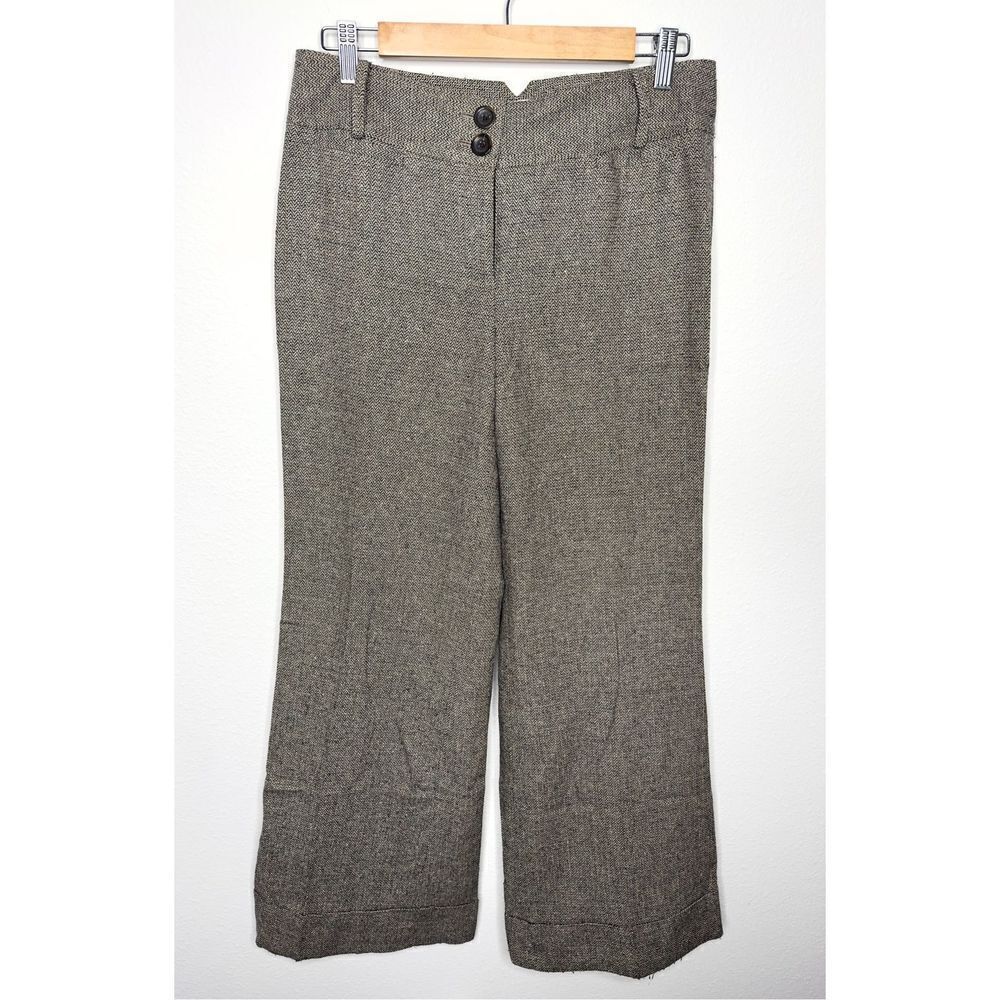 Ann Taylor LOFT Womes Cuffed Pants Straight Leg Casual Pocket Work Tan Size 6